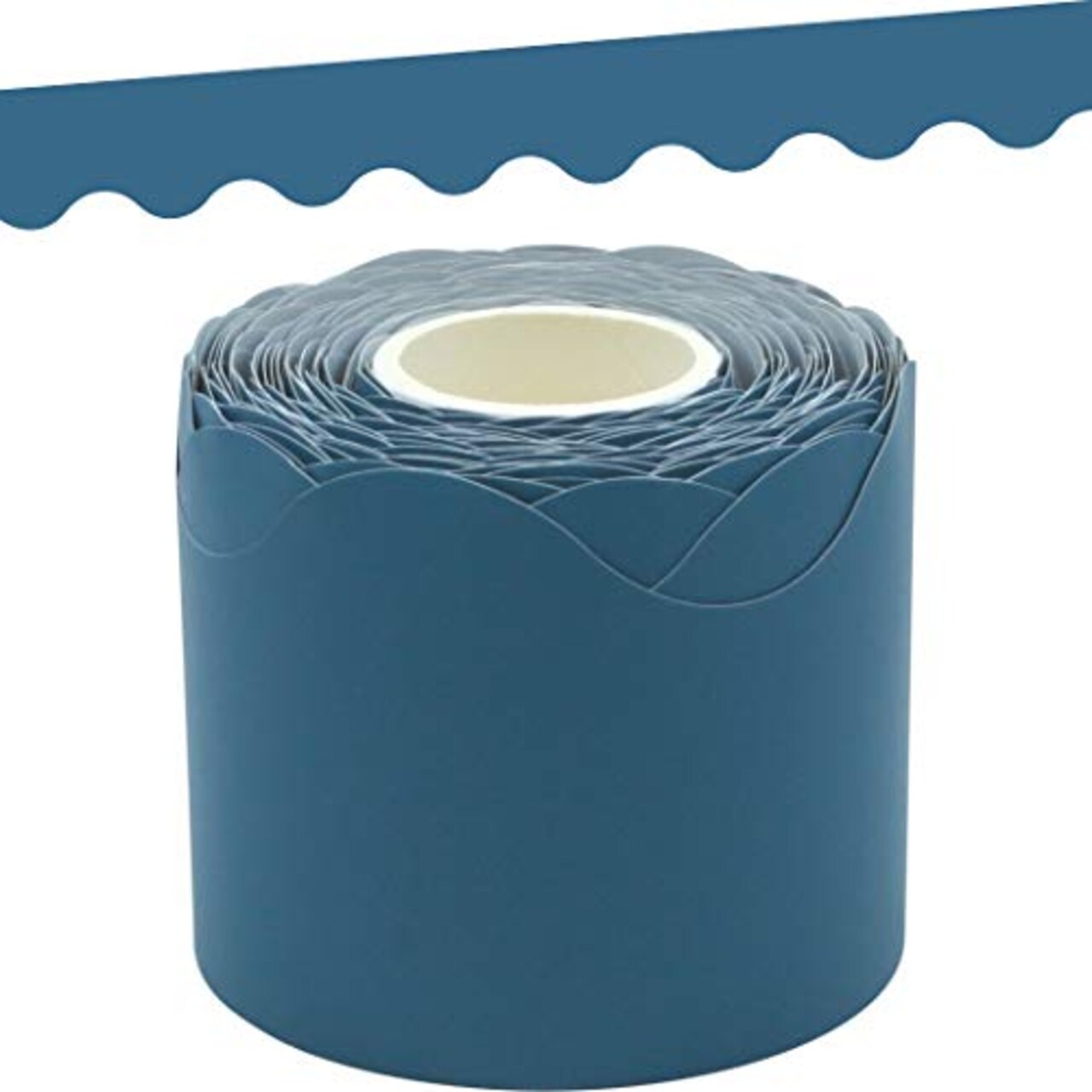 Slate Blue Scalloped Rolled Border Trim - 50ft - Decorate Bulletin Boards, Walls, Desks, Windows, Doors, Lockers, Schools, Classrooms, Homeschool & Offices